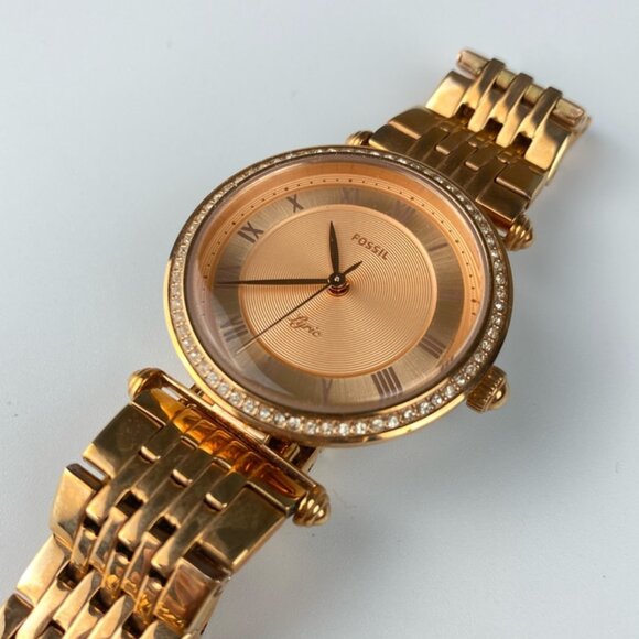 Fossil ES4711 Lyric Rose Gold Stainless Steel Crystal Quartz Watch for Women - Picture 1 of 8